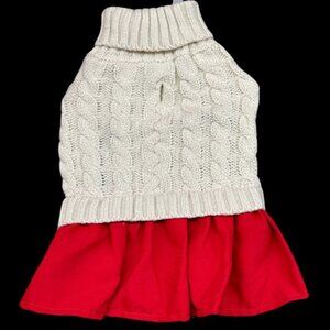 Cable Knit Sweater and Skirt One-Piece - Holiday Chic for Your Small Pup